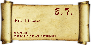But Titusz névjegykártya